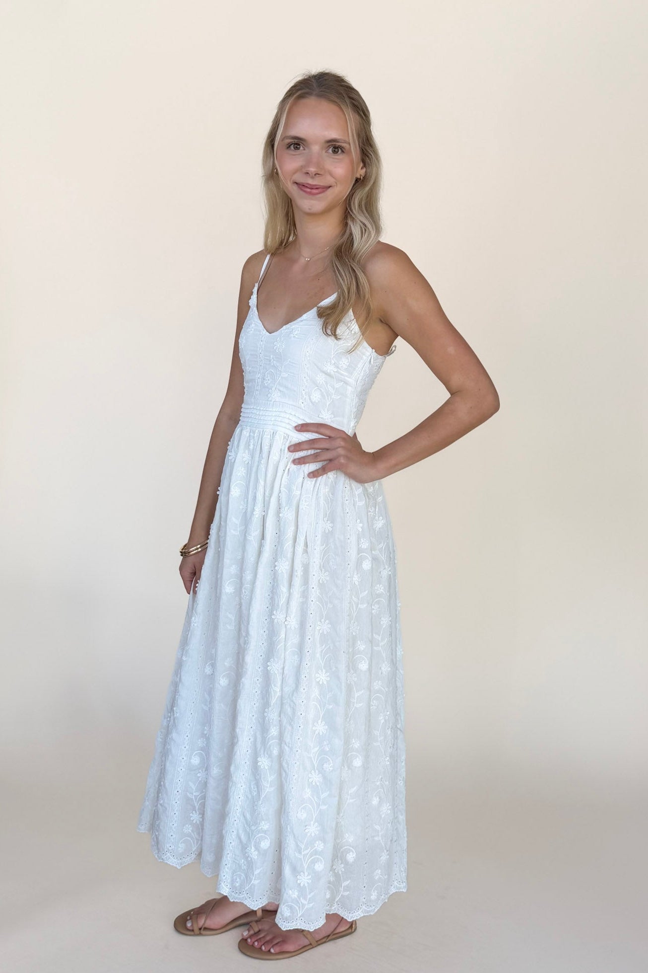 Dustyn Floral Detail Midi Dress