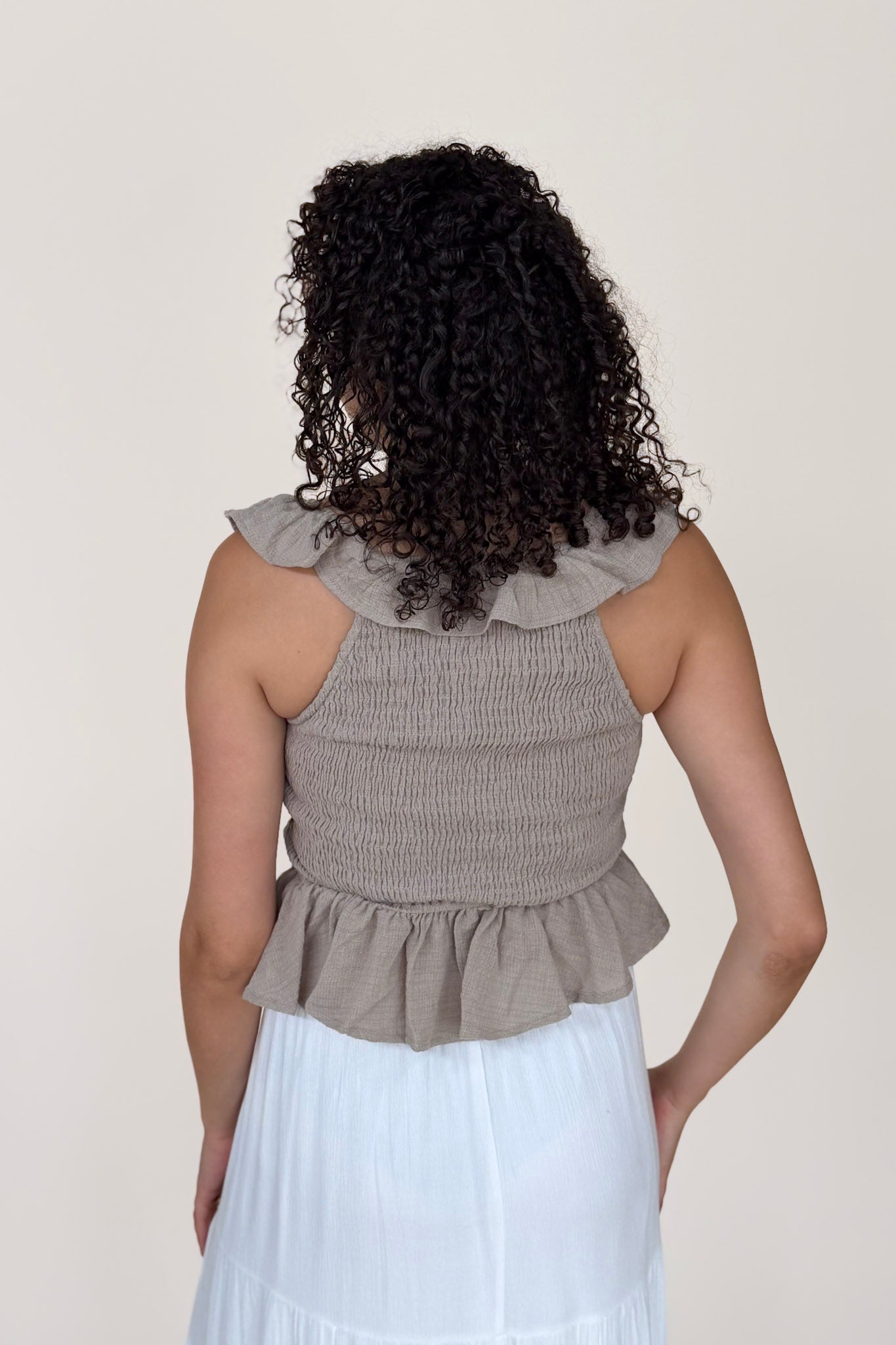 Sarah Gauze Ruffle Tank