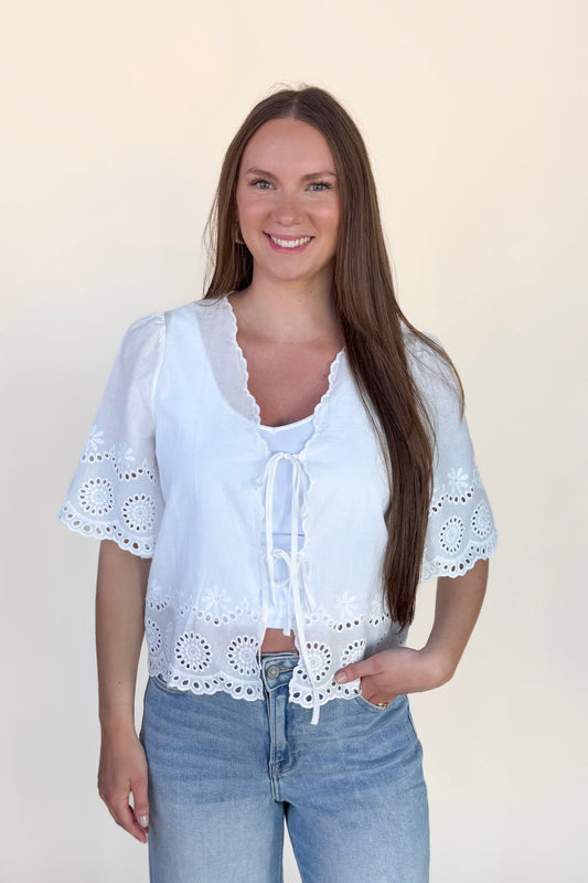 Daphne Floral Double Tie Top