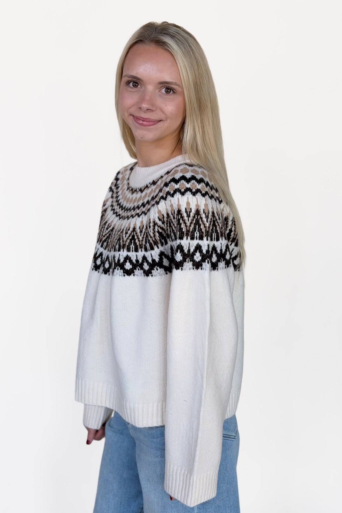 Fair Isle Crew Neck Sweater