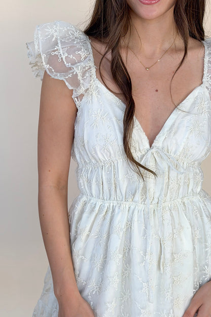 Chiffon Flutter Sleeve Dress