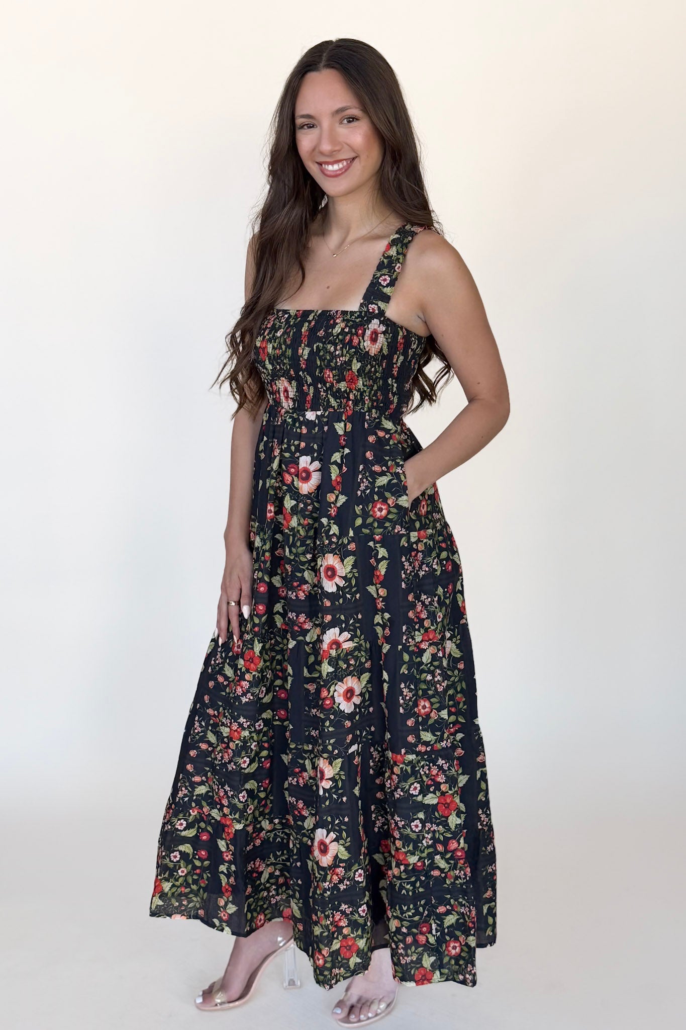 Ava Floral Midi Dress