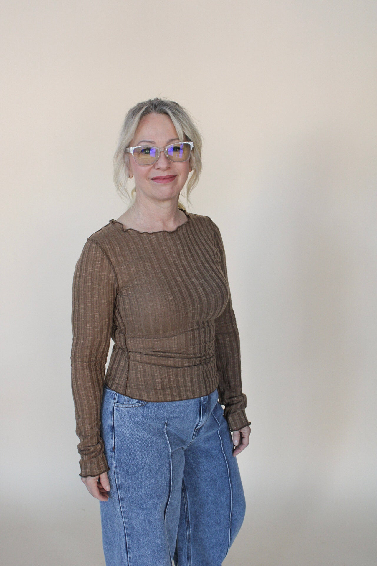 Bri Lettuce Hem Long Sleeve