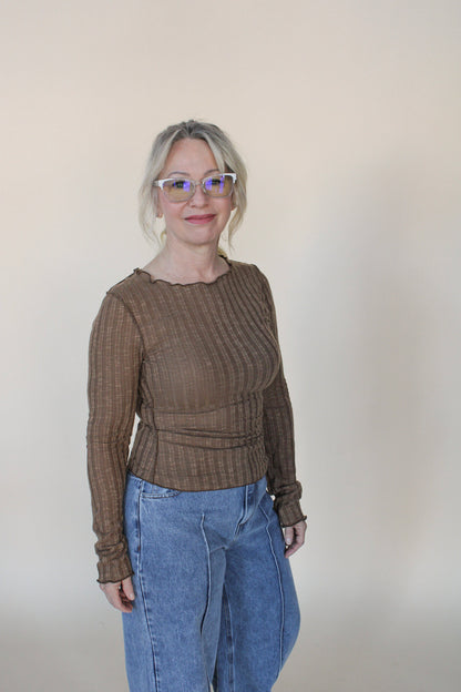 Bri Lettuce Hem Long Sleeve