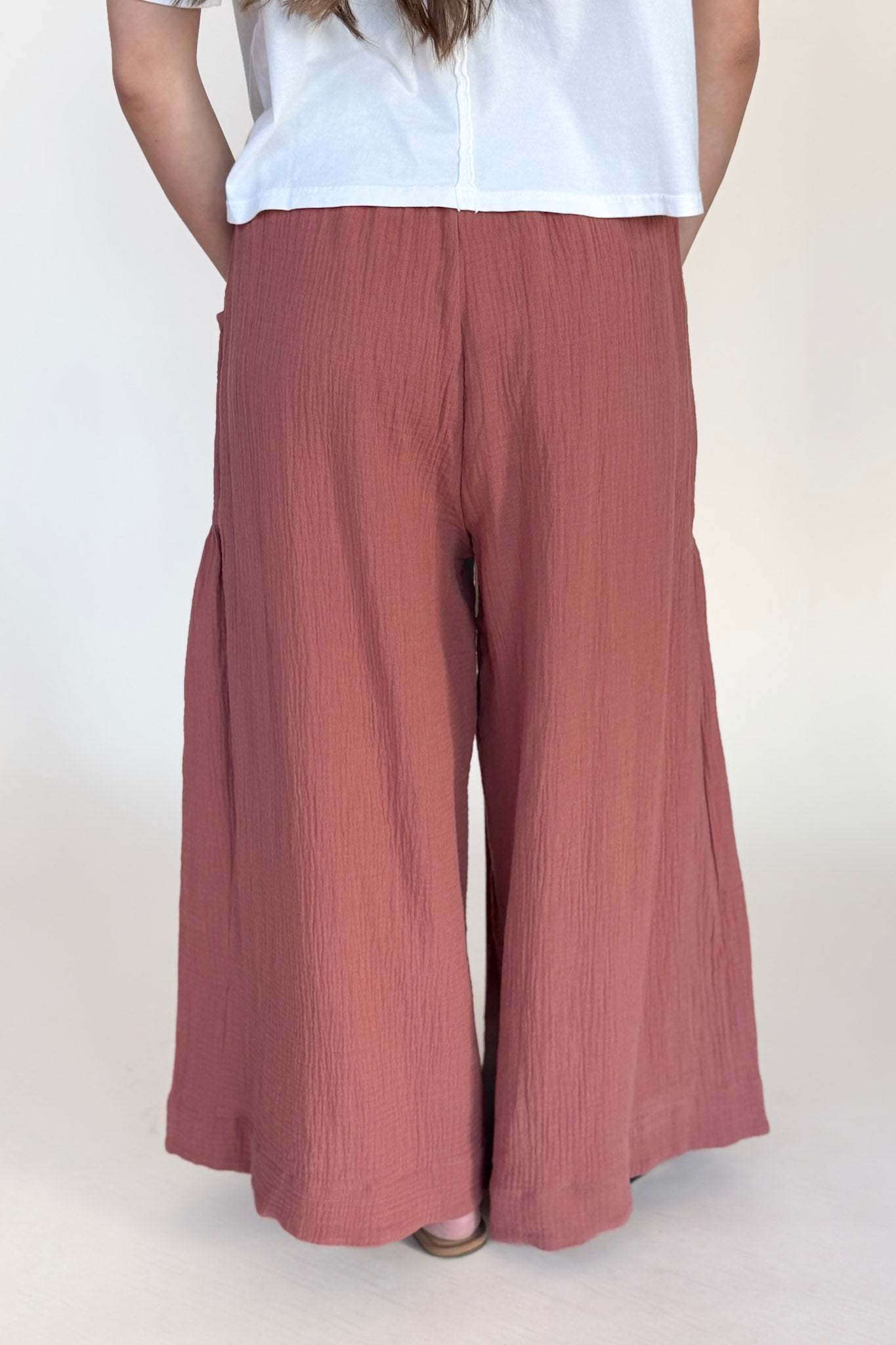 Cheryl Gauze Elastic Waist Pant