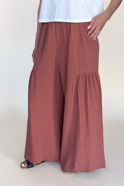 Cheryl Gauze Elastic Waist Pant