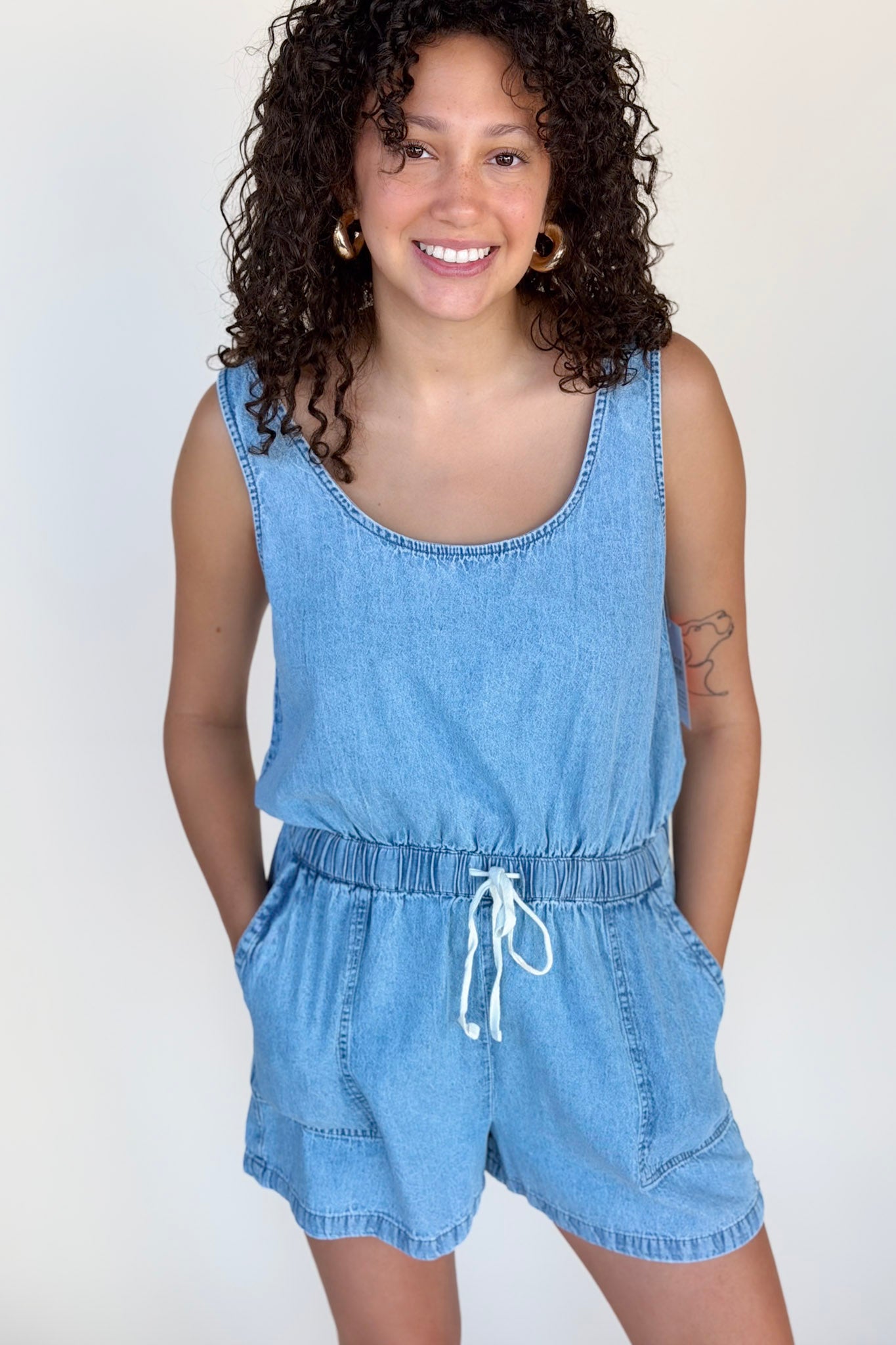Hailey Denim Romper
