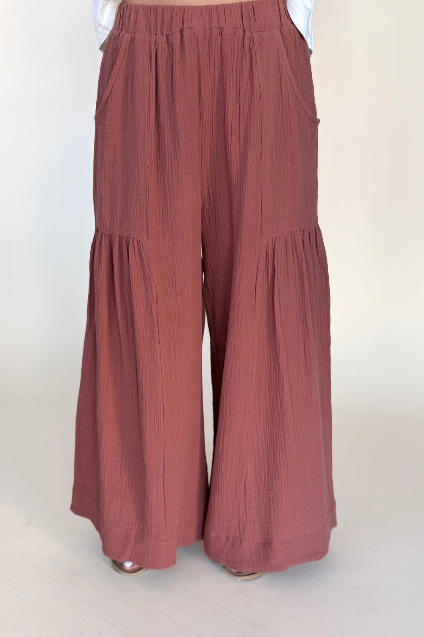 Cheryl Gauze Elastic Waist Pant