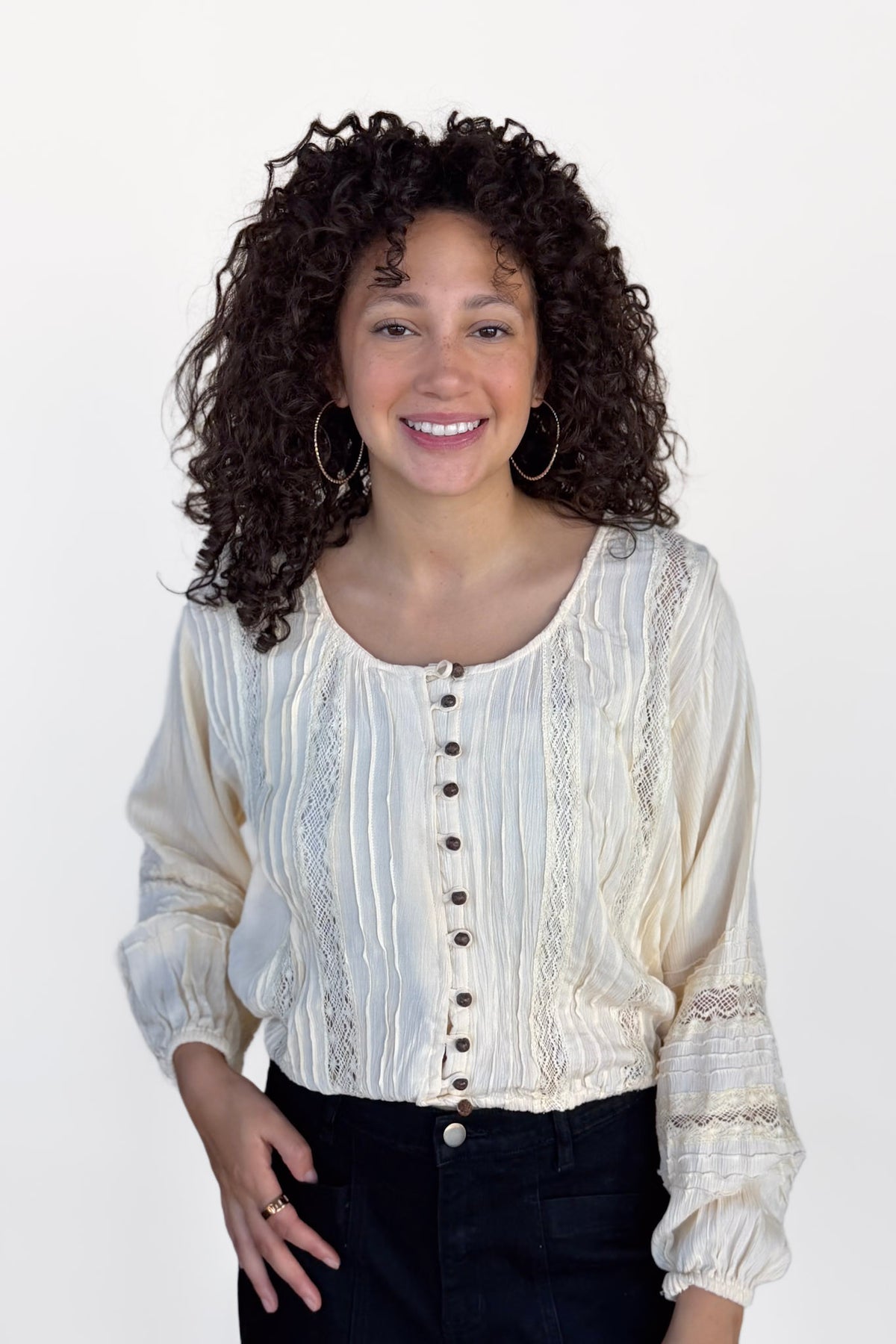 Dani Lace Trim Blouse