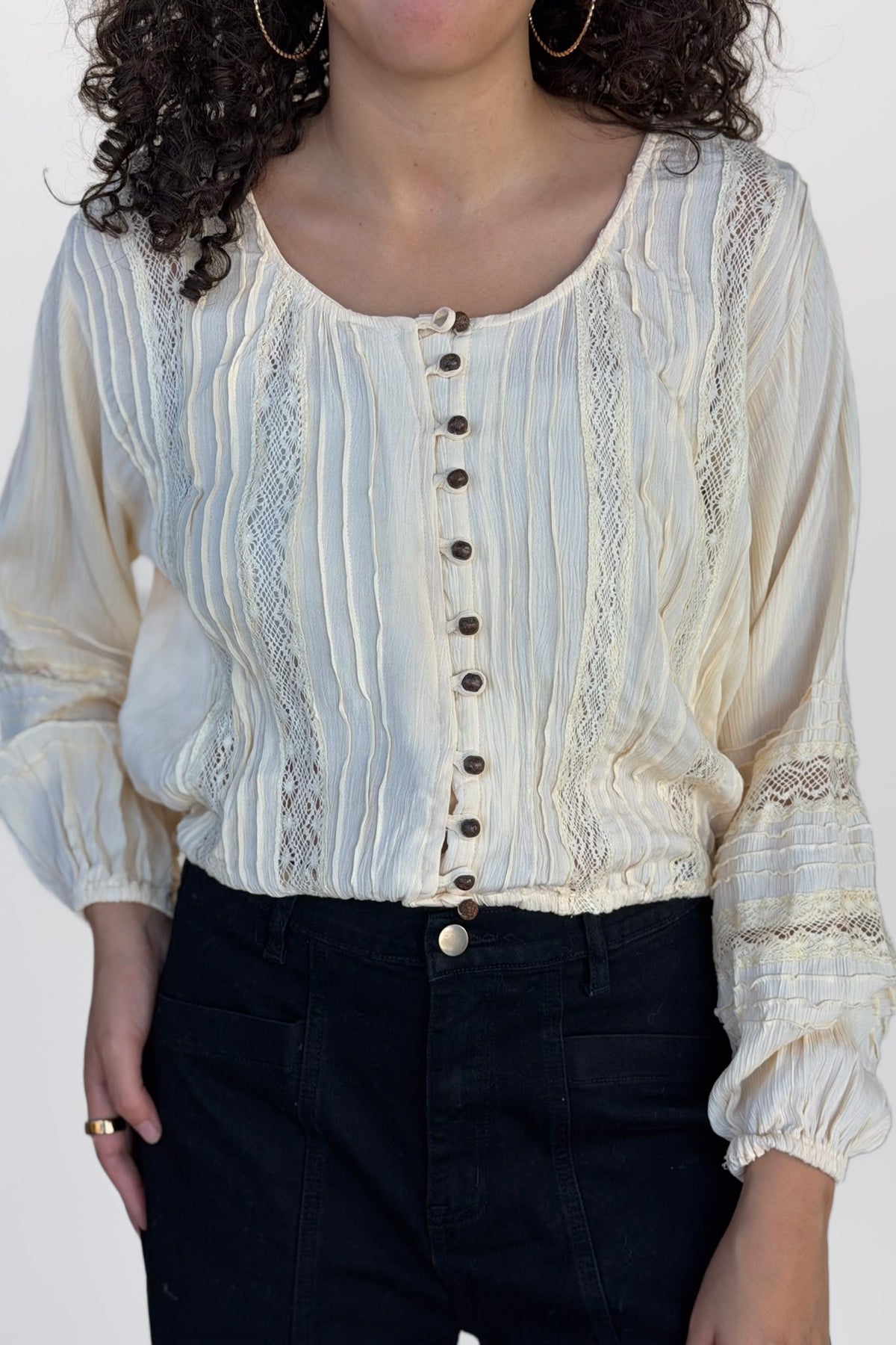 Dani Lace Trim Blouse