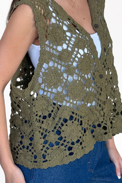 Boho Crochet Vest Top