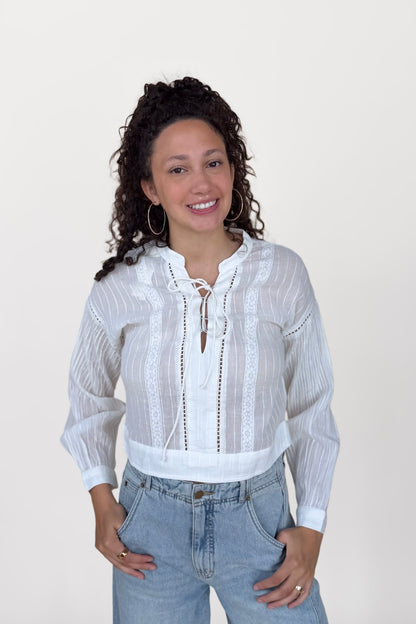 Faye Lace Up Blouse