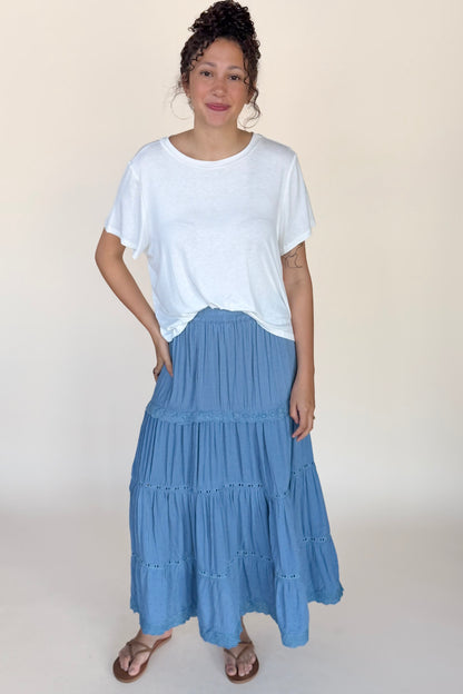 Molly Eyelet Maxi Skirt