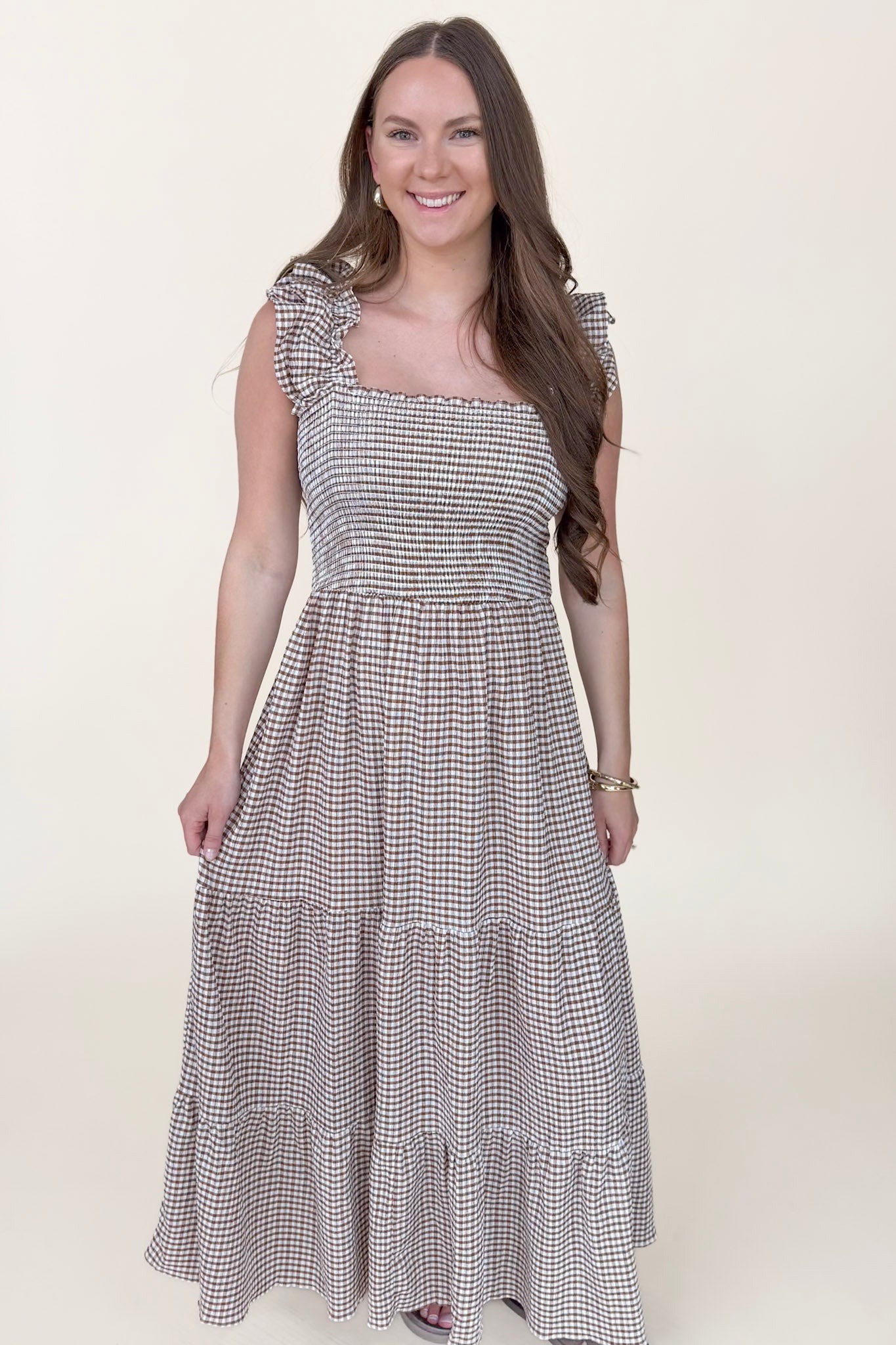 Lana Gingham Maxi Dress