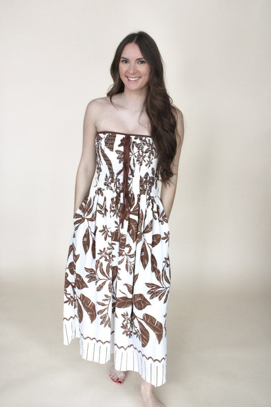 Tropical Strapless Vacay Dress