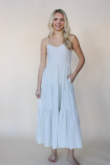 Striped Tiered Maxi Dress