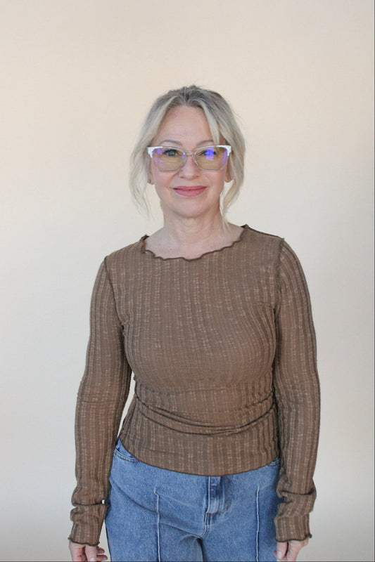 Bri Lettuce Hem Long Sleeve