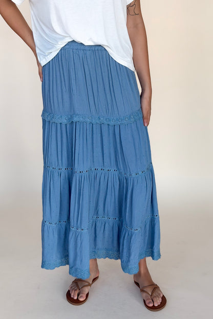 Molly Eyelet Maxi Skirt
