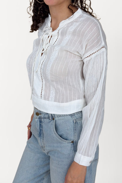 Faye Lace Up Blouse