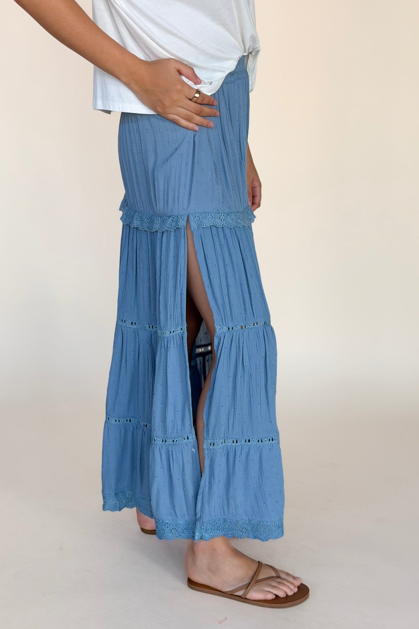 Molly Eyelet Maxi Skirt