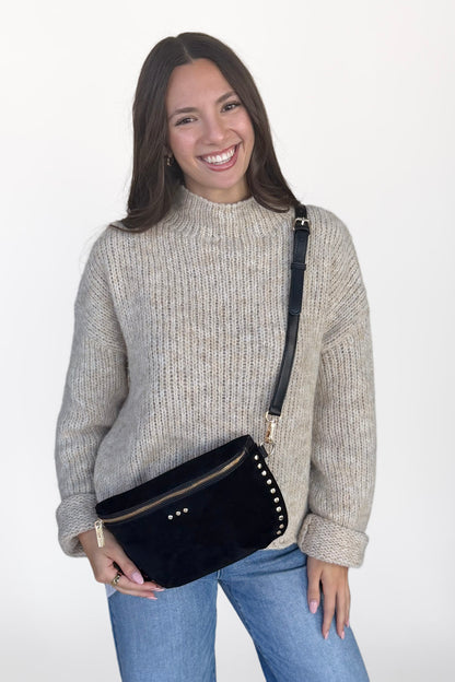 Sabrina Studded Suede Crossbody
