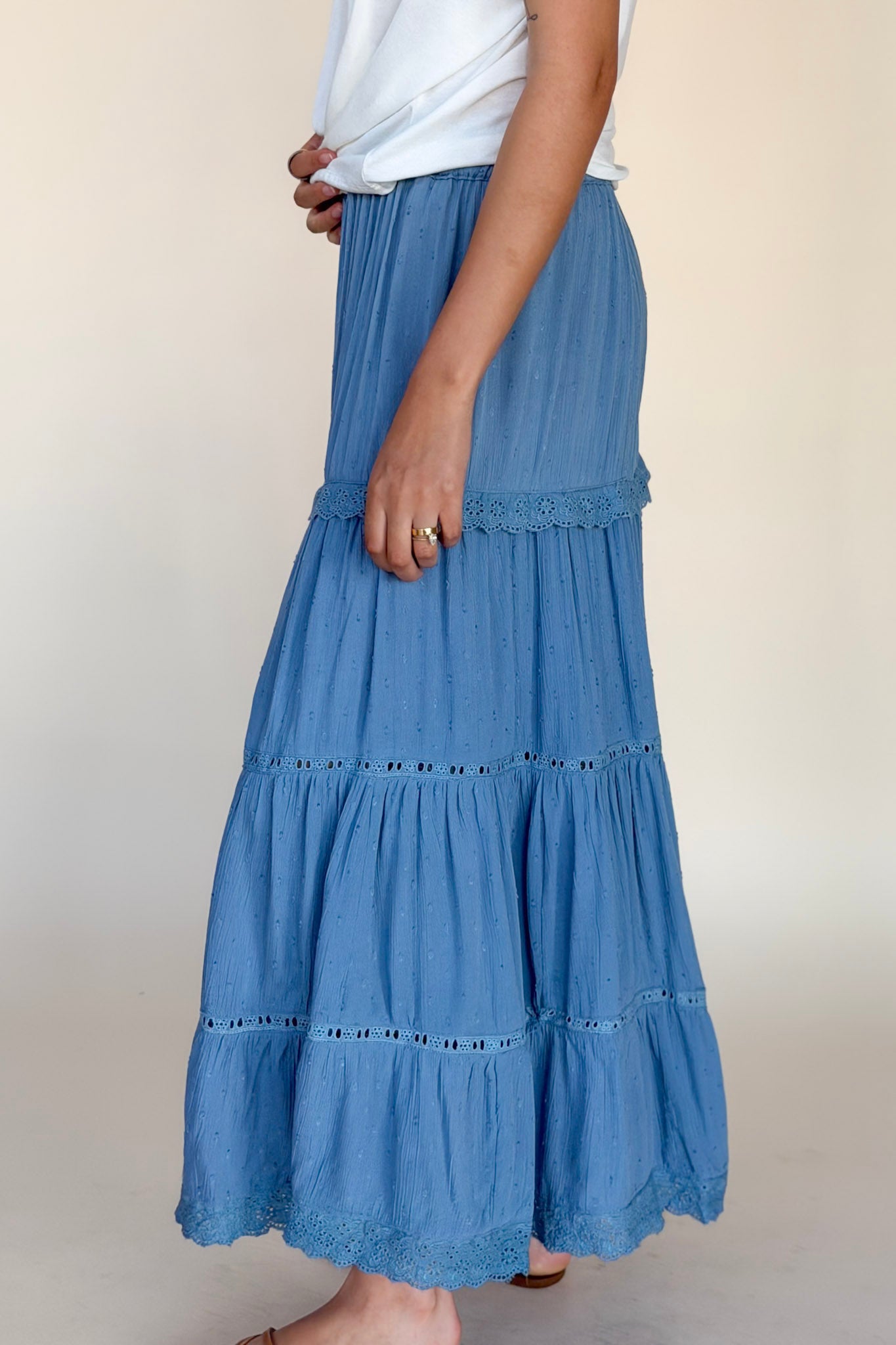 Molly Eyelet Maxi Skirt
