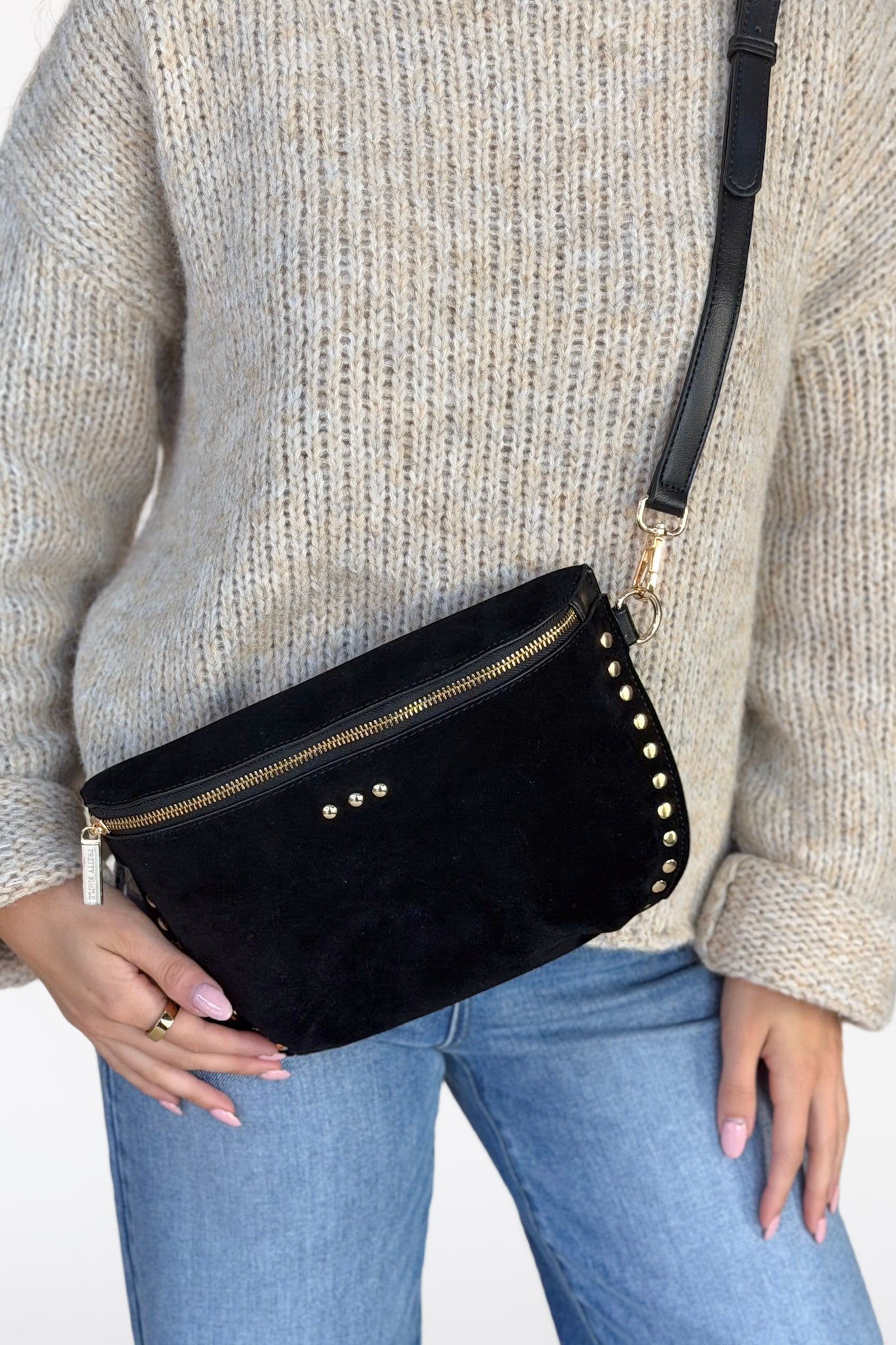Sabrina Studded Suede Crossbody