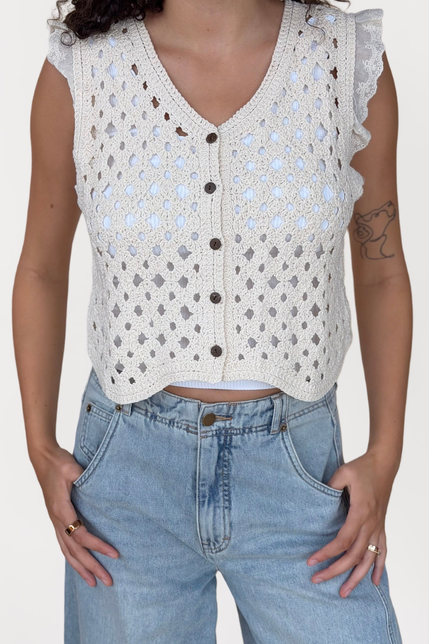 Drew Crochet Knit Top
