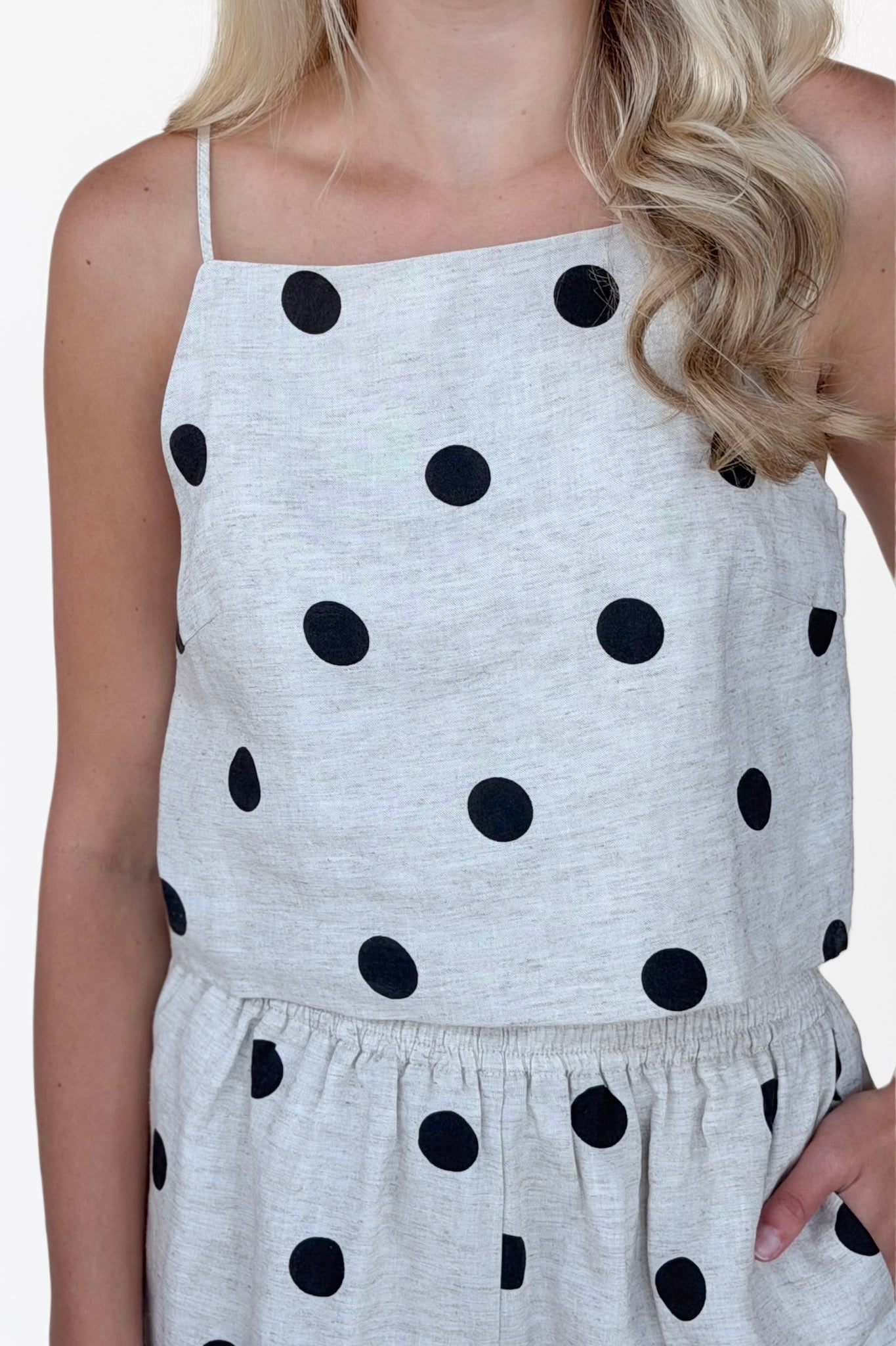 Kinsey Polka Dot Linen Top