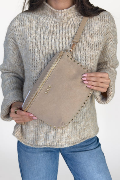 Sabrina Studded Suede Crossbody