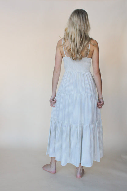 Striped Tiered Maxi Dress