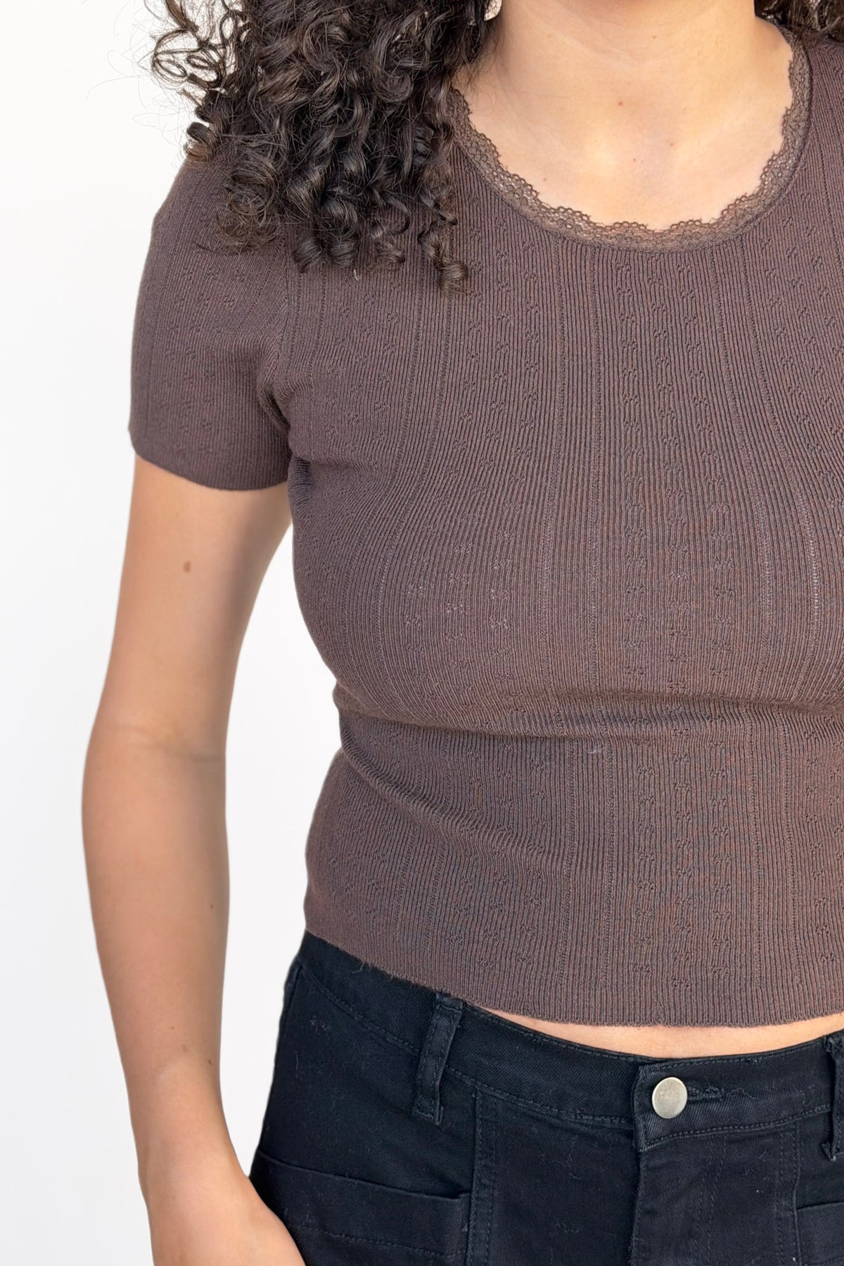 Pointelle Sweater Tee