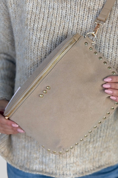 Sabrina Studded Suede Crossbody
