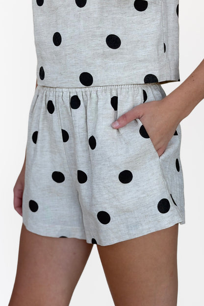 Kinsey Polka Dot Linen Short