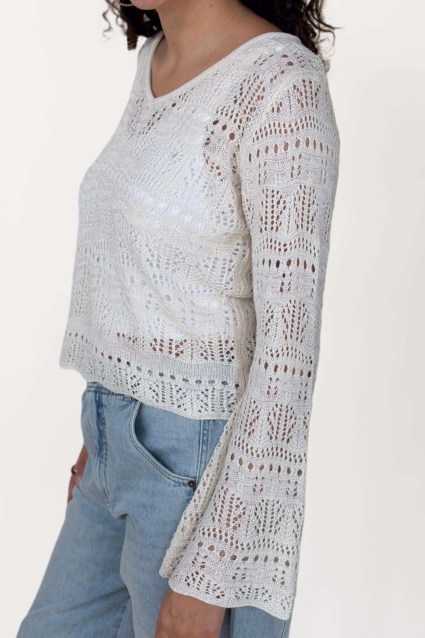 Maddy V-Neck Crochet Top