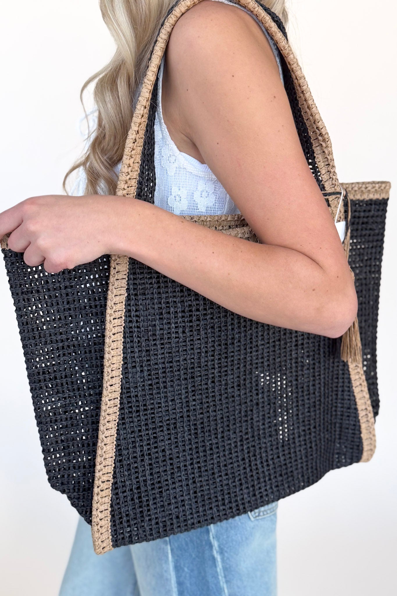 Sadie Woven Tote Bag