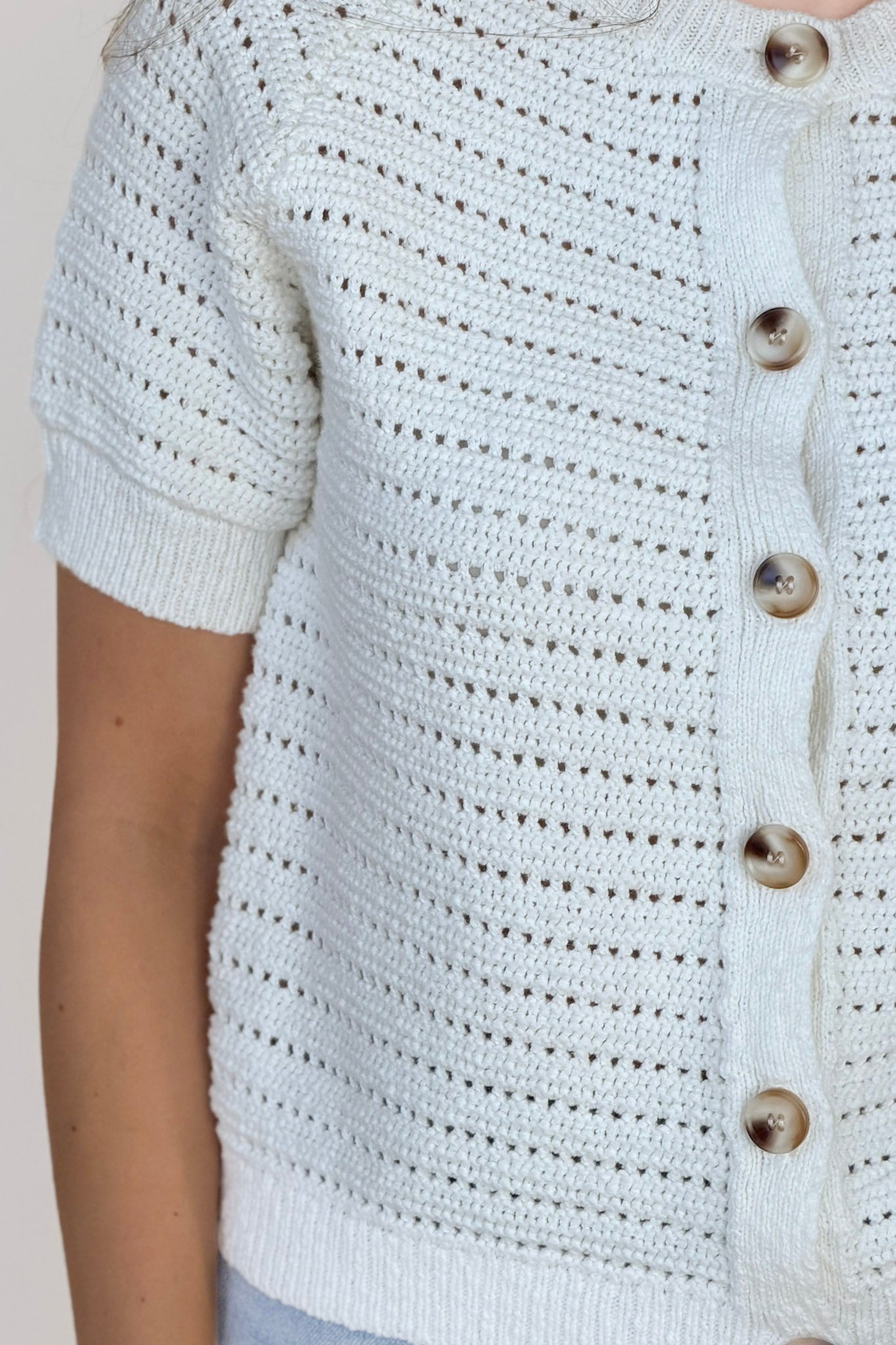 Chunky Knit Crochet Button Down