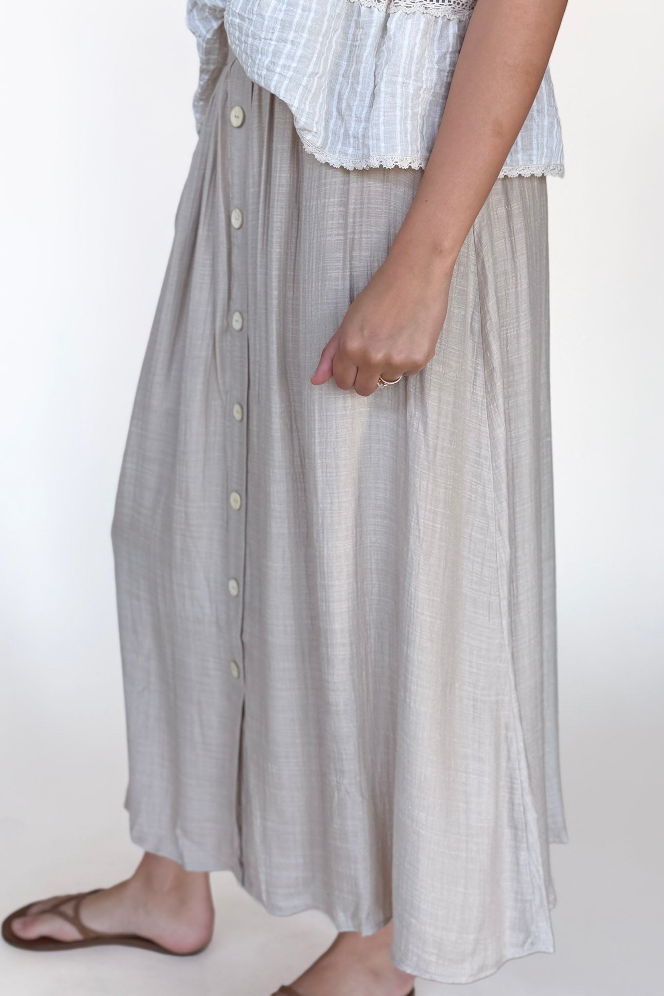 Hazel Textured Midi Skirt
