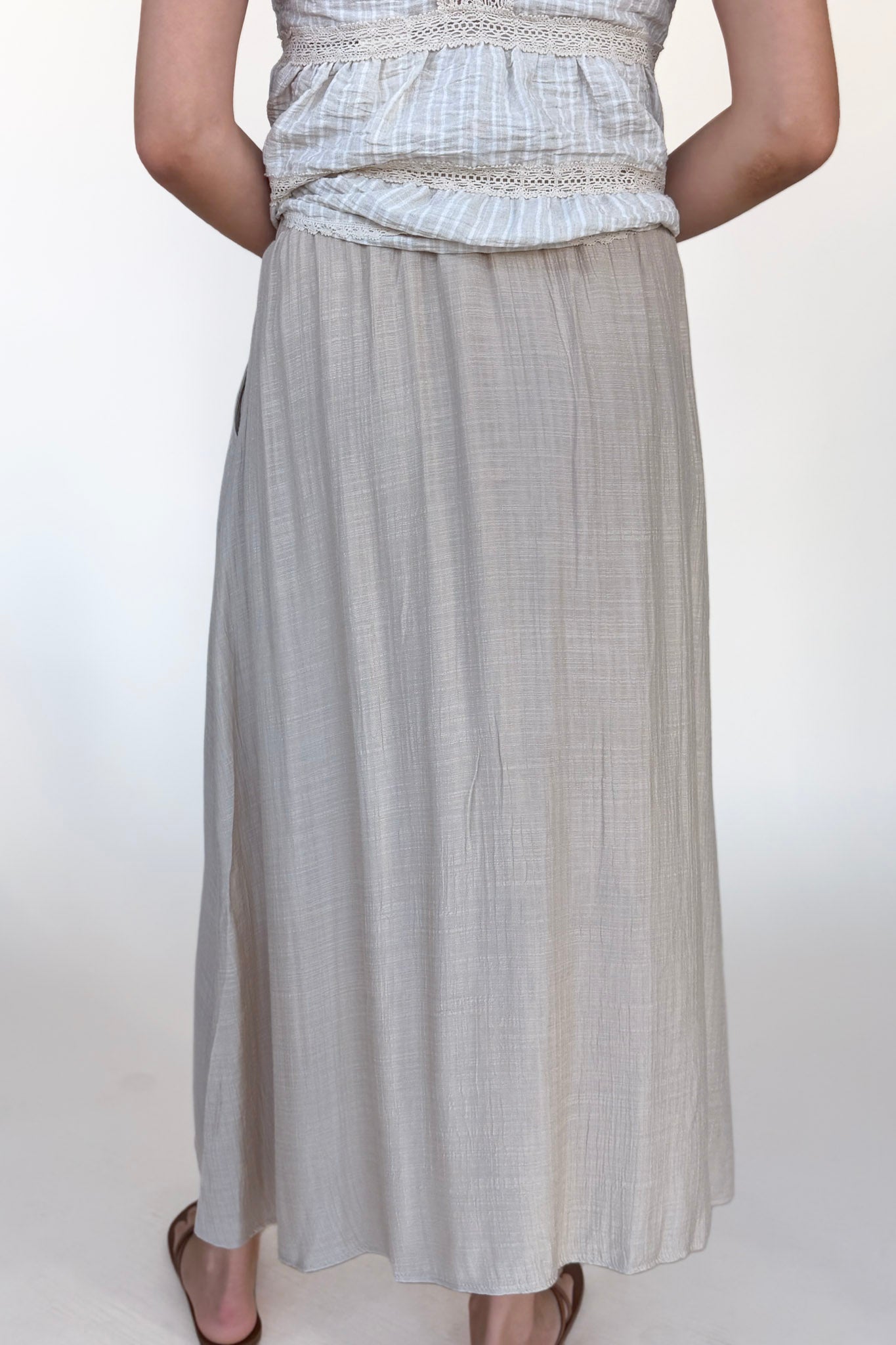 Hazel Textured Midi Skirt