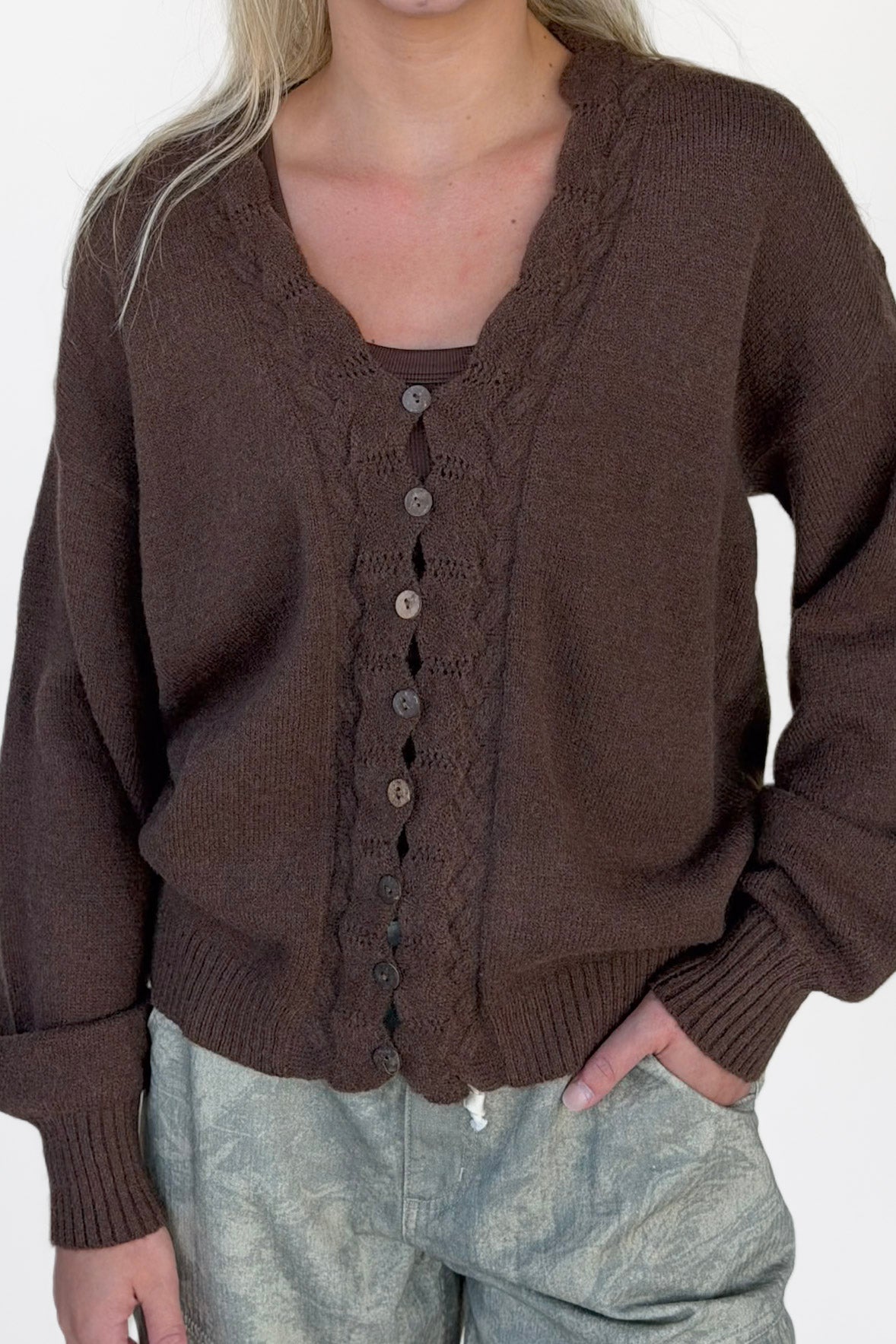 Drew Scalloped Cardigan