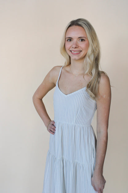 Striped Tiered Maxi Dress