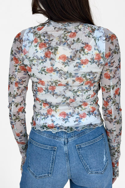 Sadie Floral Mesh Long Sleeve