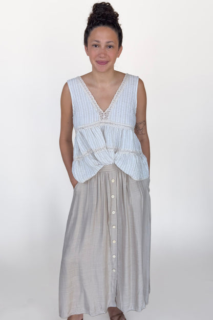 Hazel Textured Midi Skirt