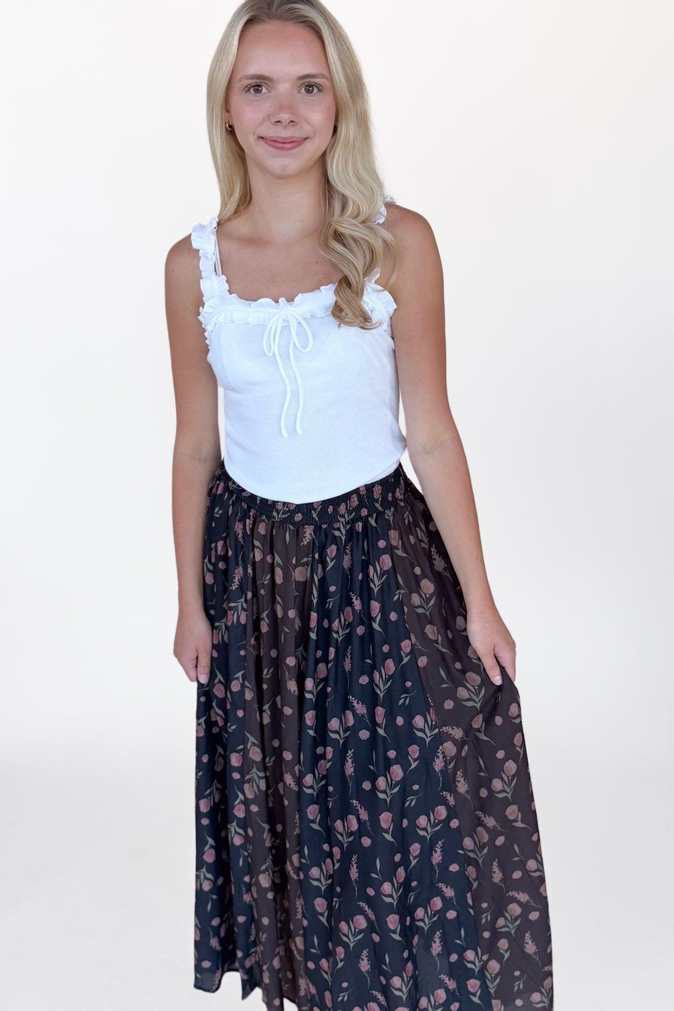 Jenna Floral Chiffon Maxi Skirt