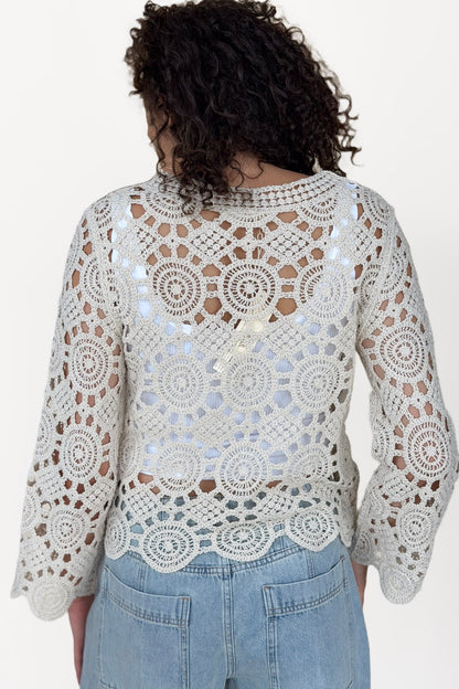 Valerie Crochet Bell Sleeve Top