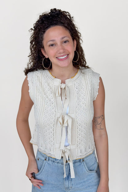 Jordan Floral Crochet Knit Vest
