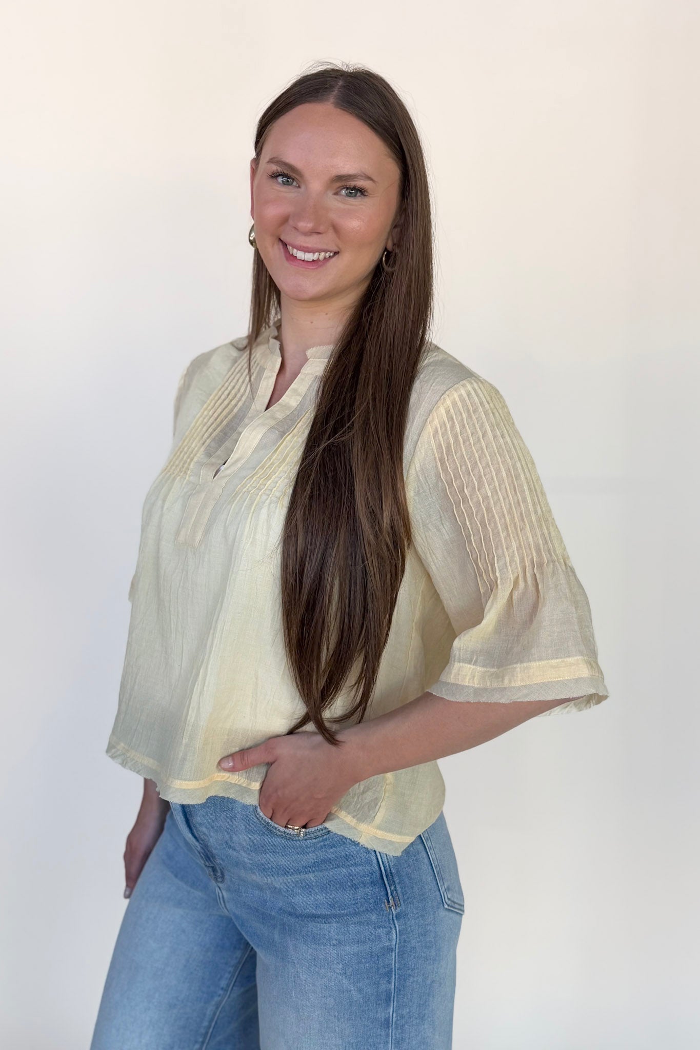 Sunny Pintuck Top