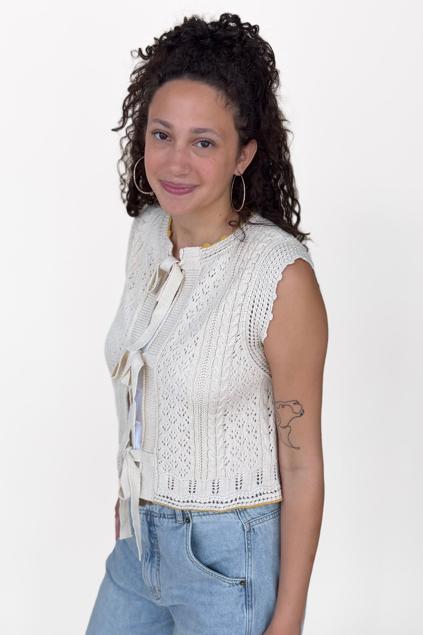 Jordan Floral Crochet Knit Vest