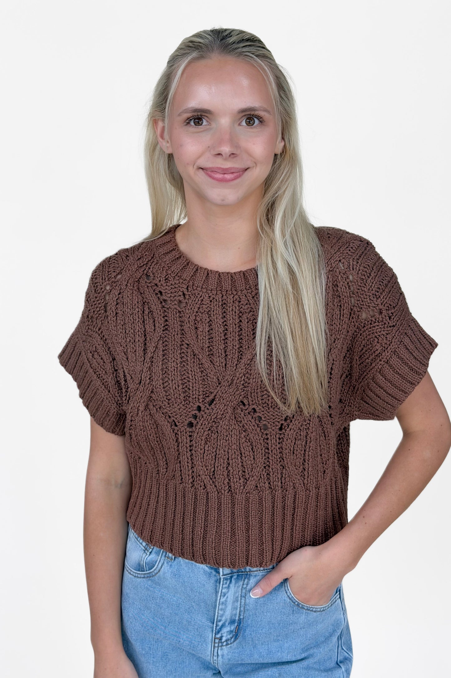 Heather Short Sleeve Sweater