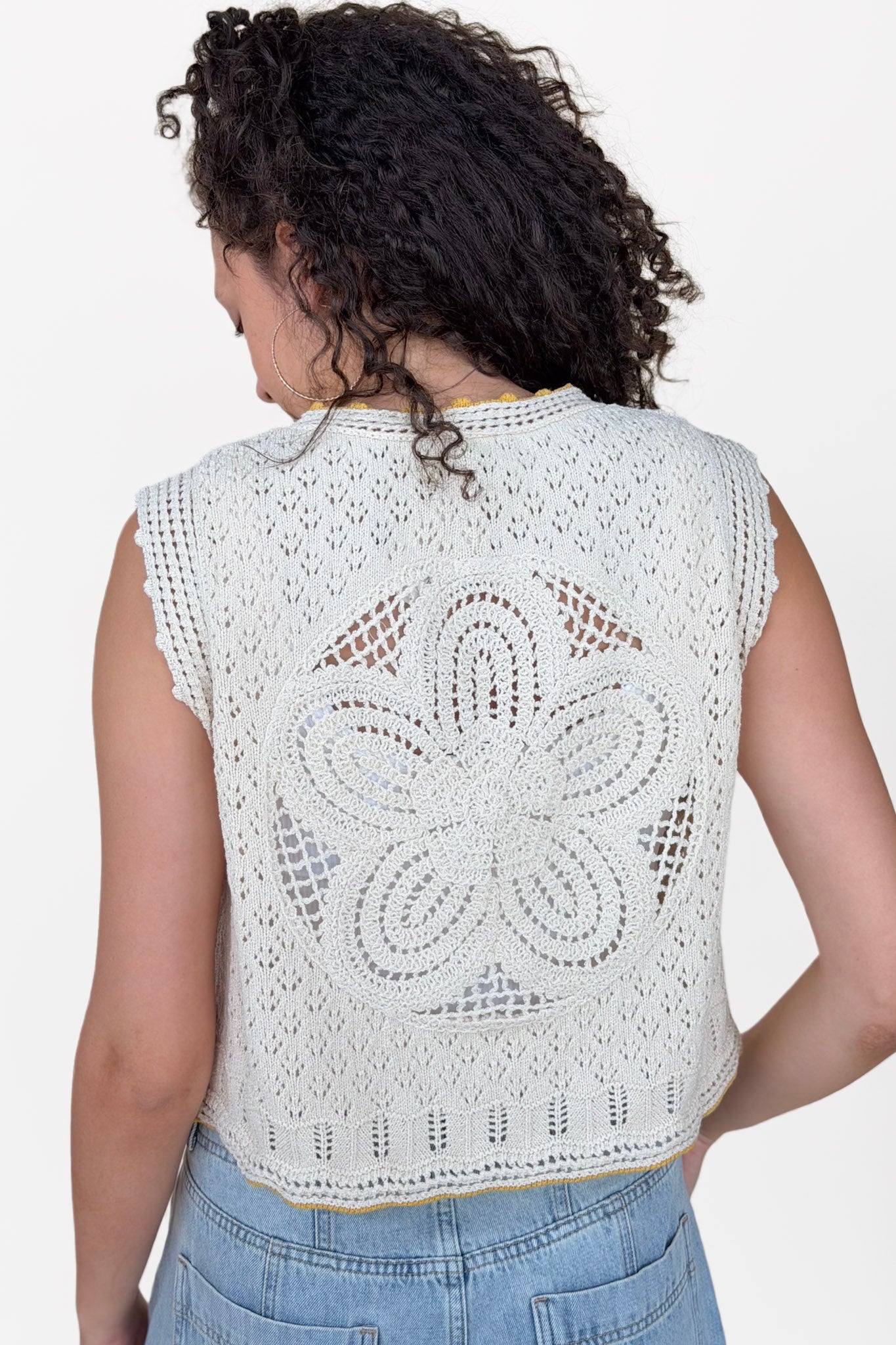 Jordan Floral Crochet Knit Vest